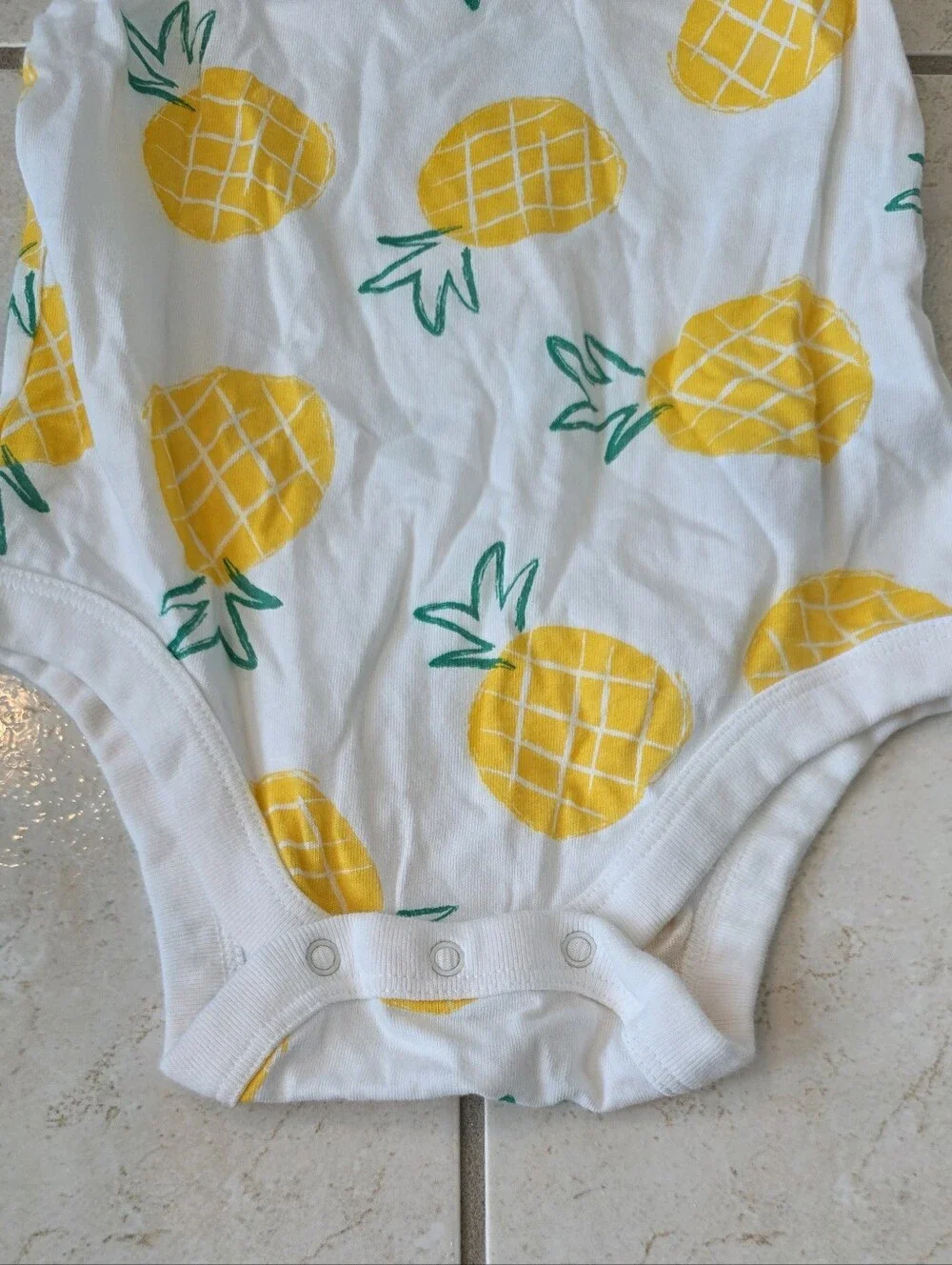 GAP White One-Piece with Yellow Pineapple Print